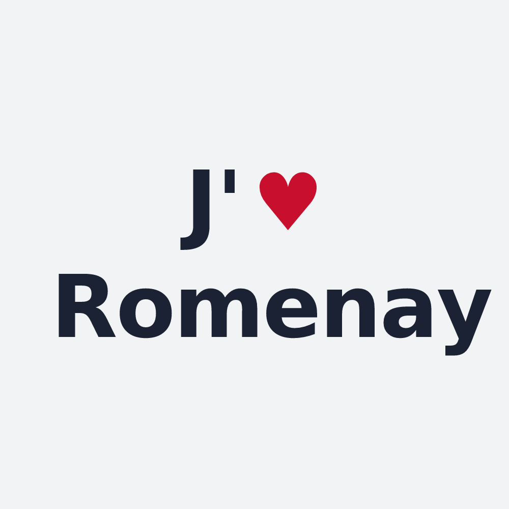 Poster personnalisé Romenay — design « J'aime Romenay » imprimé sur le poster