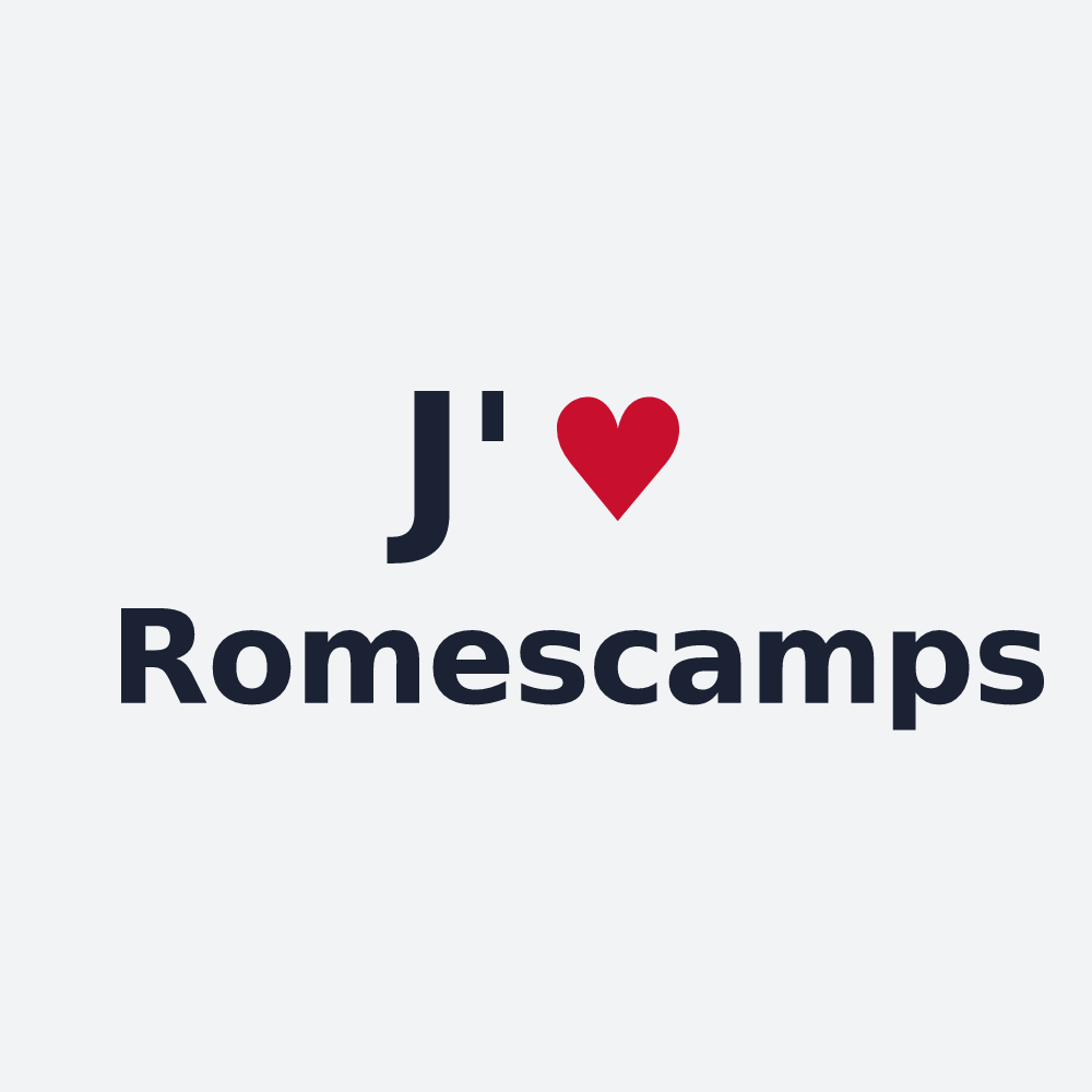 Poster personnalisé Romescamps — design J'aime Romescamps