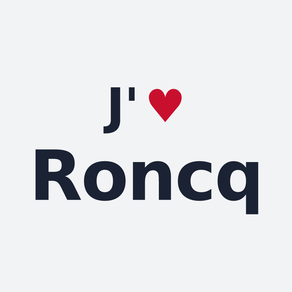 Poster personnalisé Roncq — design « J'aime Roncq » imprimé sur le poster