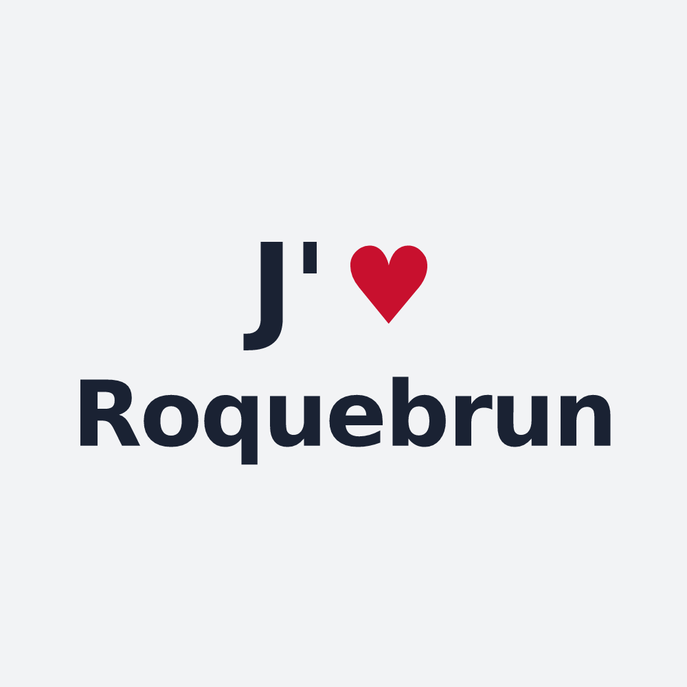 Poster personnalisé Roquebrun — design J'aime Roquebrun