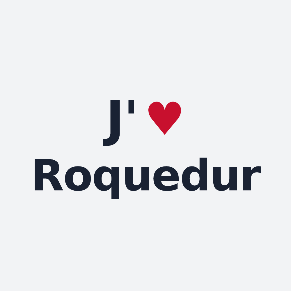 Poster personnalisé Roquedur — design J'aime Roquedur