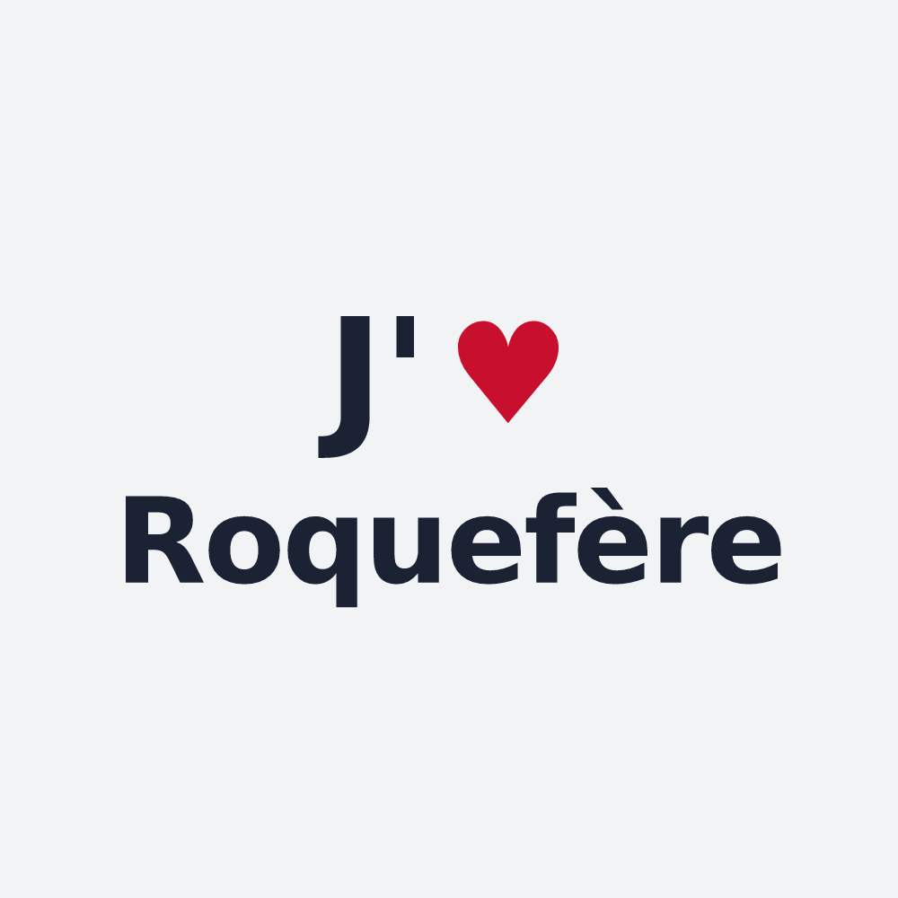 Poster personnalisé Roquefère — design J'aime Roquefère