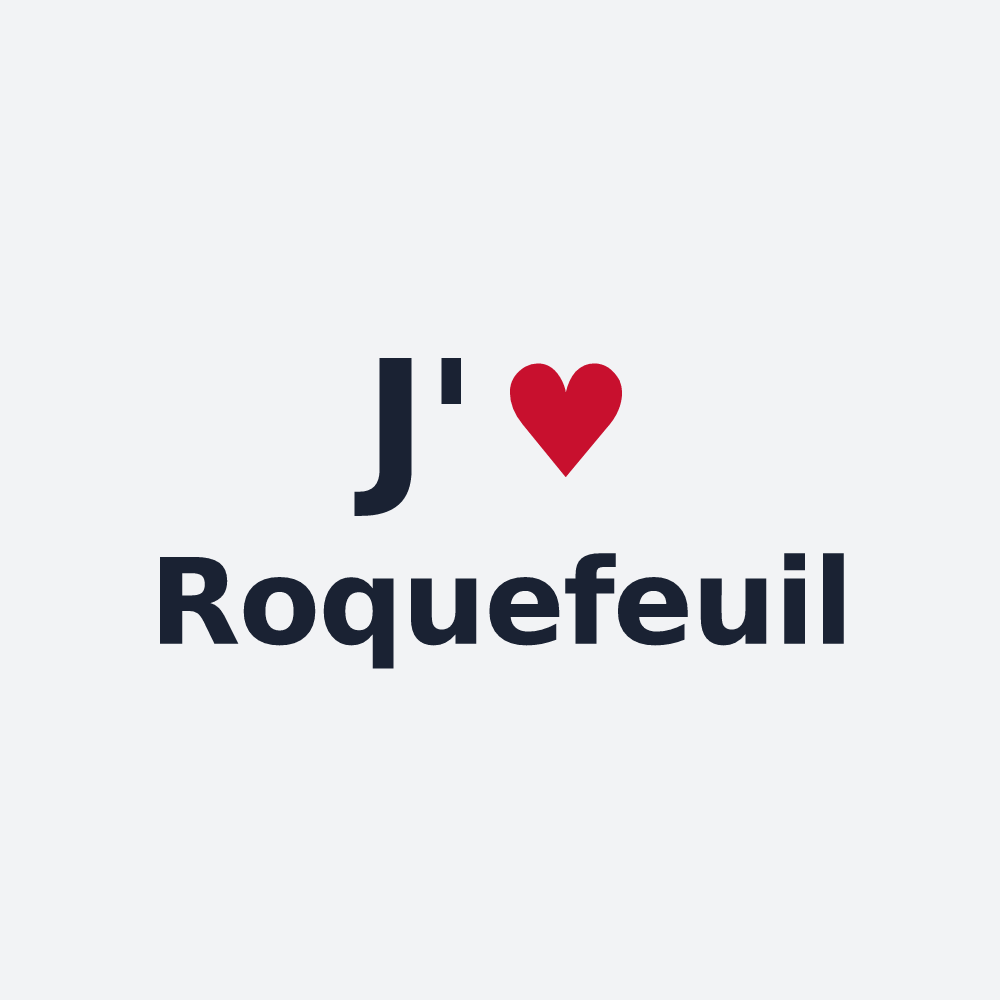 Poster personnalisé Roquefeuil — design « J'aime Roquefeuil » imprimé sur le poster