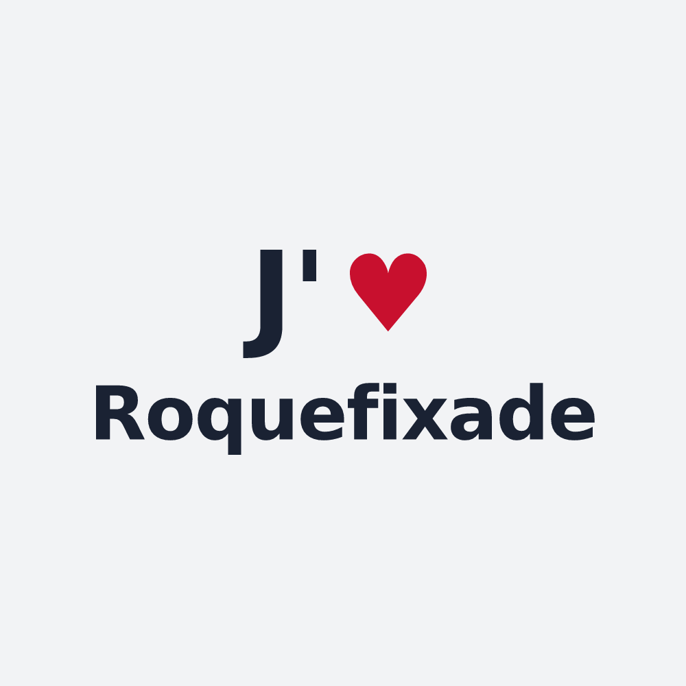 Poster personnalisé Roquefixade — design « J'aime Roquefixade » imprimé sur le poster