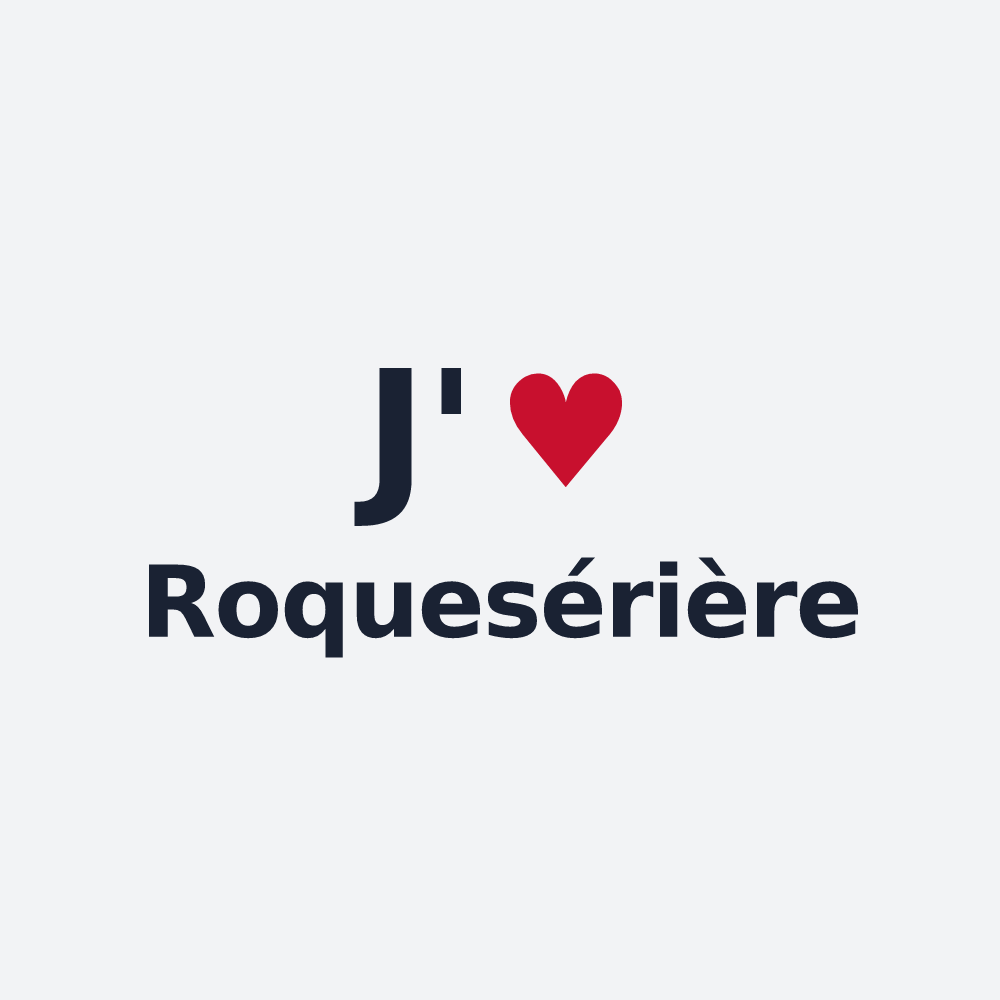 Poster personnalisé Roquesérière — design « J'aime Roquesérière » imprimé sur le poster