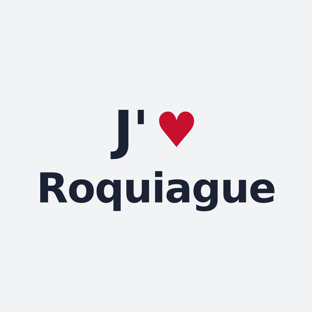 Poster personnalisé Roquiague — design J'aime Roquiague