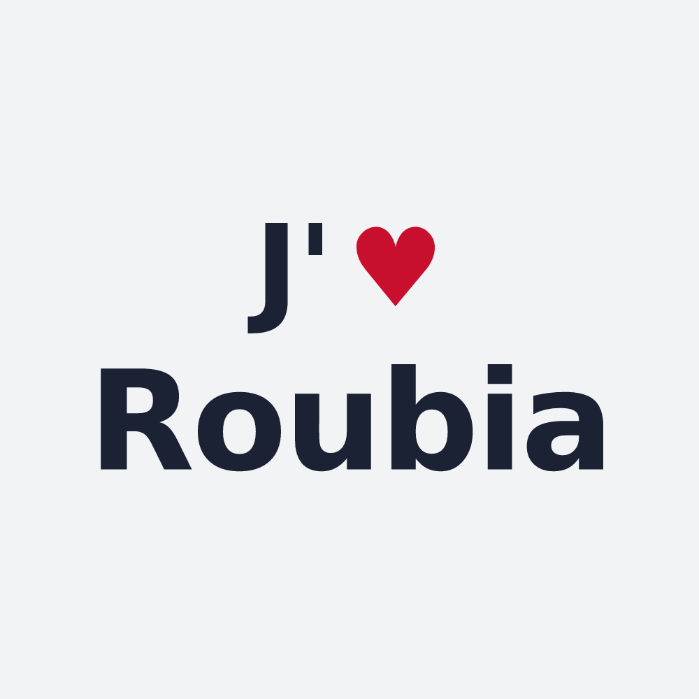 Poster personnalisé Roubia — design J'aime Roubia