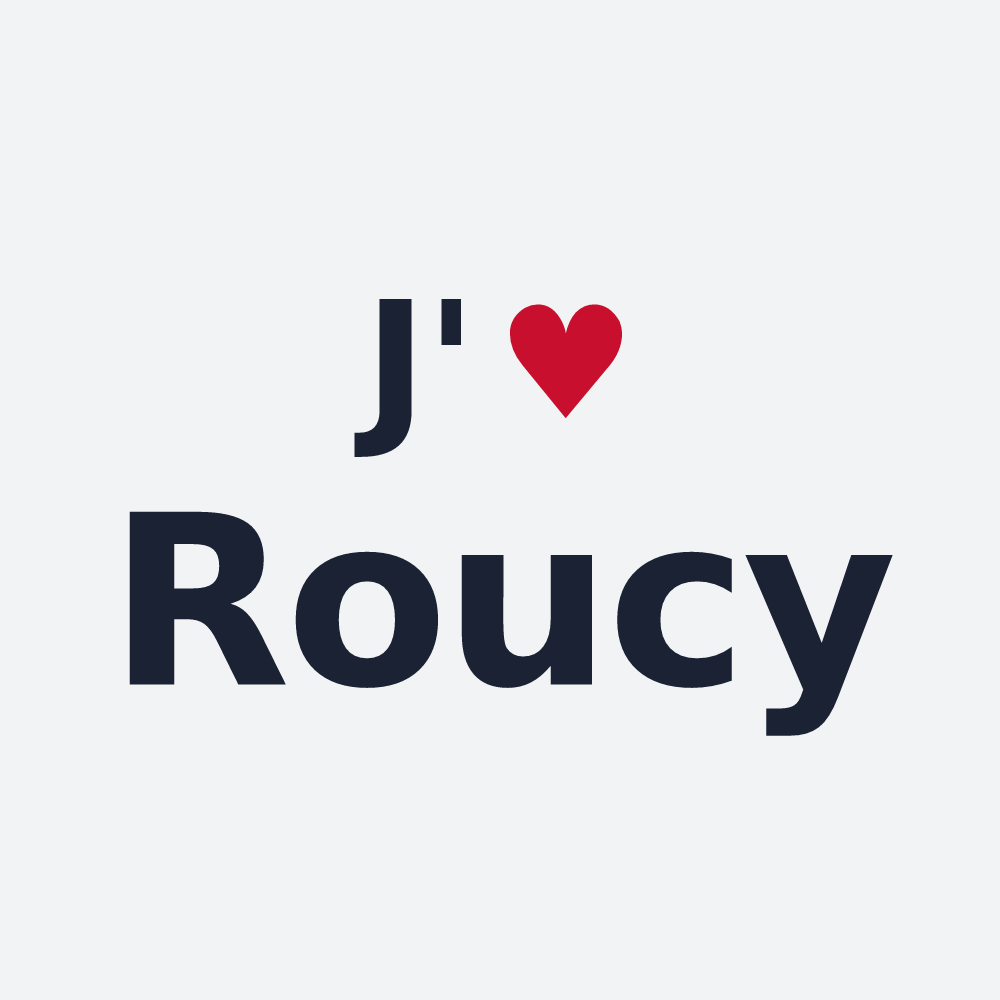 Poster personnalisé Roucy — design J'aime Roucy