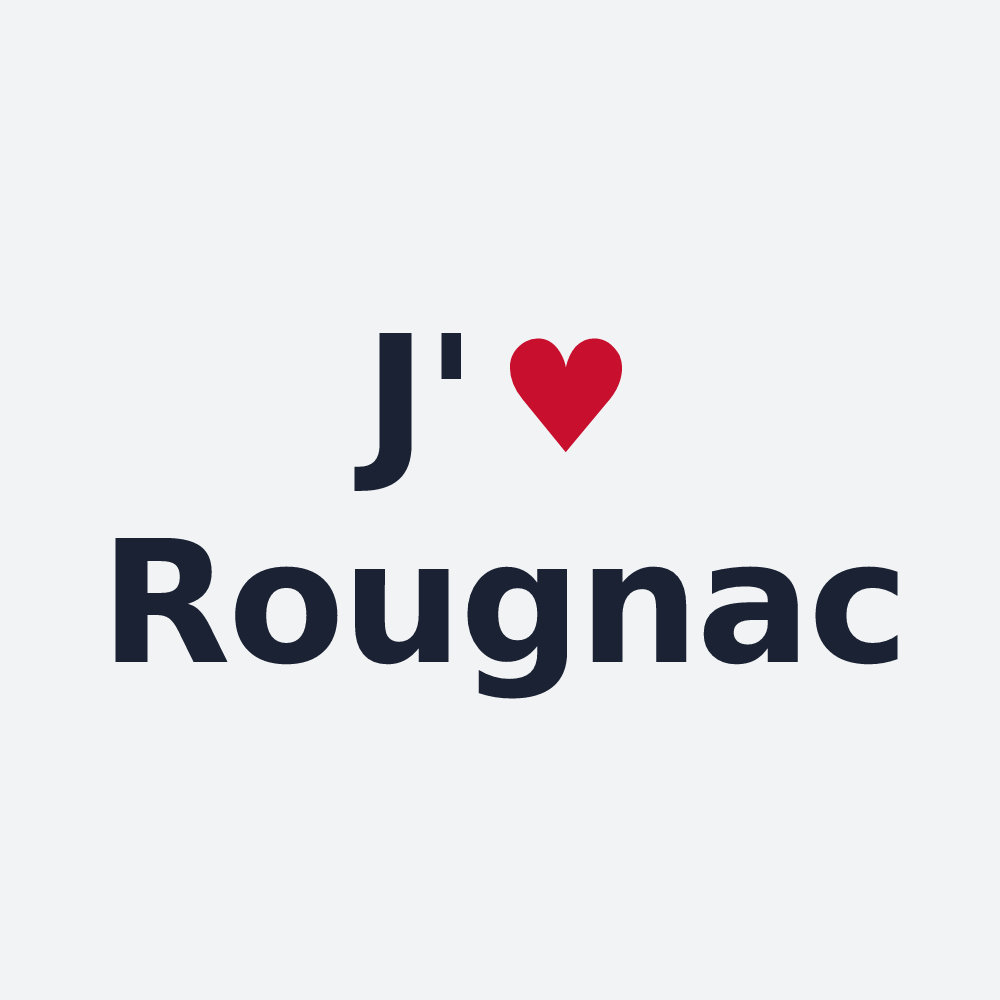 Poster personnalisé Rougnac — design « J'aime Rougnac » imprimé sur le poster