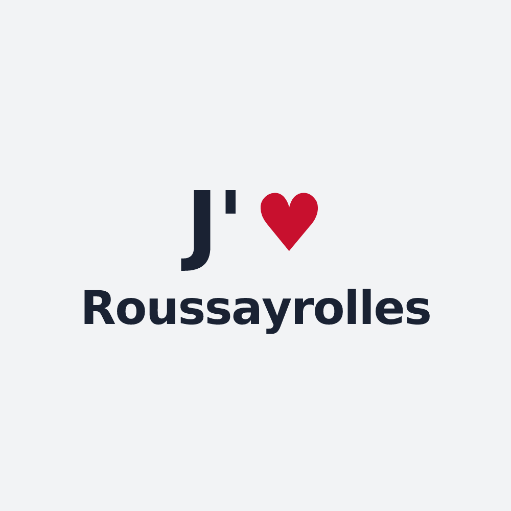 Poster personnalisé Roussayrolles — design « J'aime Roussayrolles » imprimé sur le poster