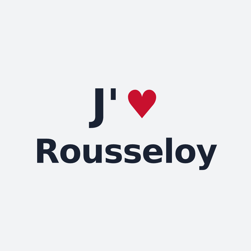 Poster personnalisé Rousseloy — design « J'aime Rousseloy » imprimé sur le poster