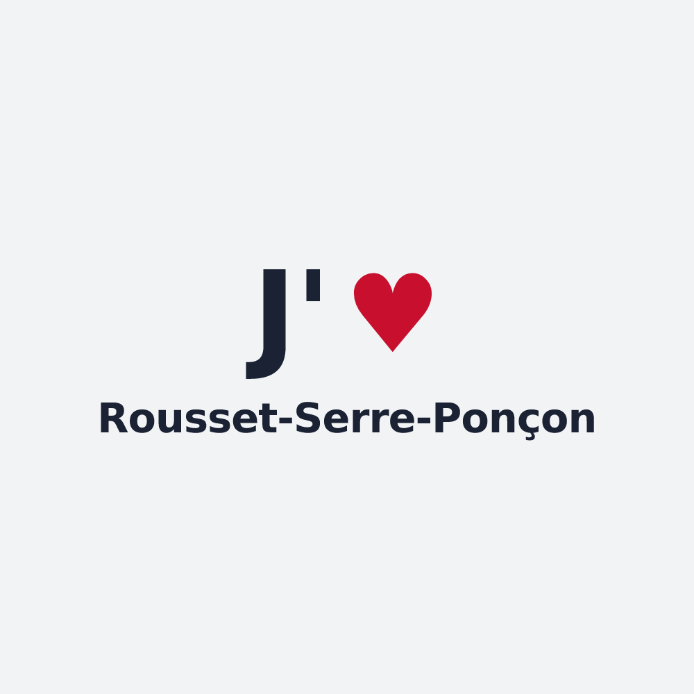 Poster personnalisé Rousset-Serre-Ponçon — design « J'aime Rousset-Serre-Ponçon » imprimé sur le poster