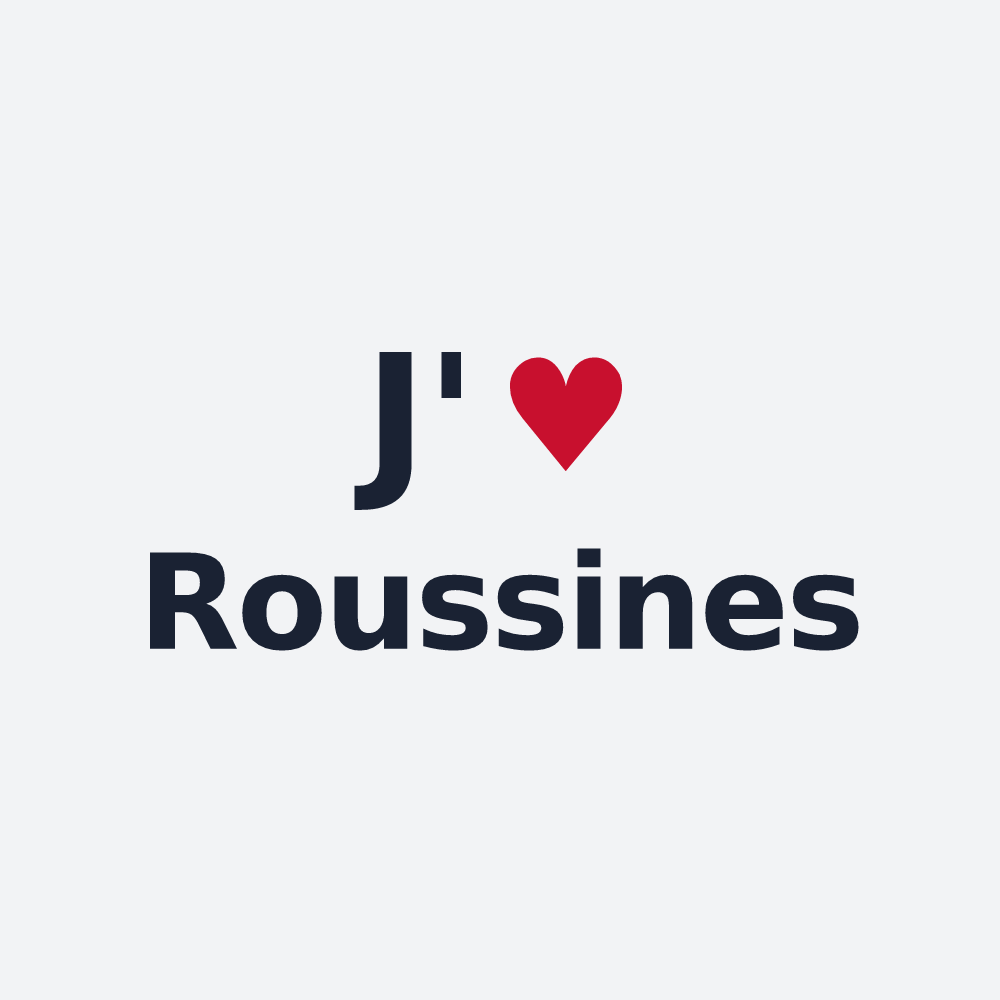 Poster personnalisé Roussines — design J'aime Roussines