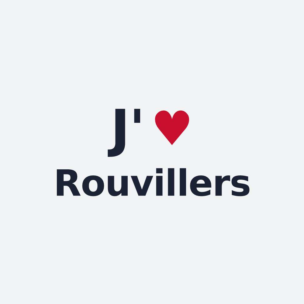 Poster personnalisé Rouvillers — design « J'aime Rouvillers » imprimé sur le poster