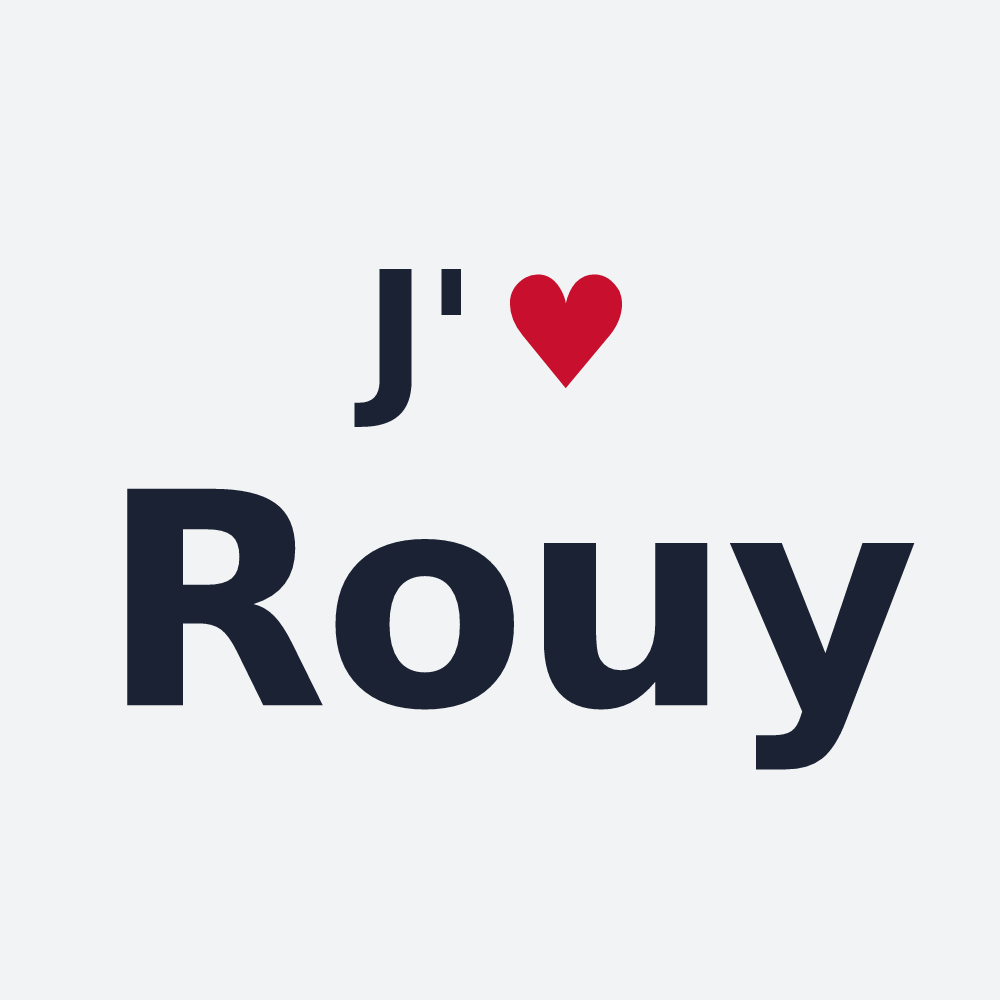 Poster personnalisé Rouy — design « J'aime Rouy » imprimé sur le poster