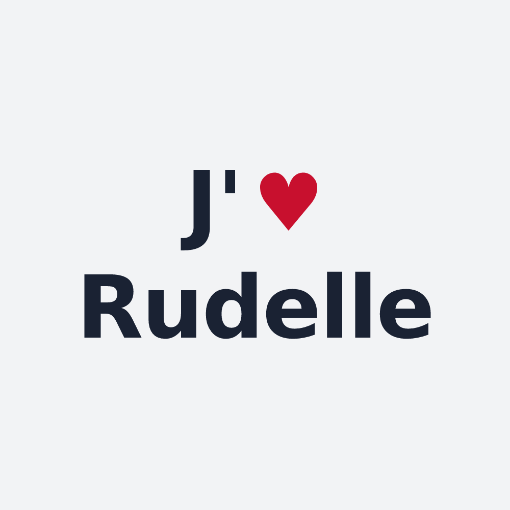 Poster personnalisé Rudelle — design « J'aime Rudelle » imprimé sur le poster