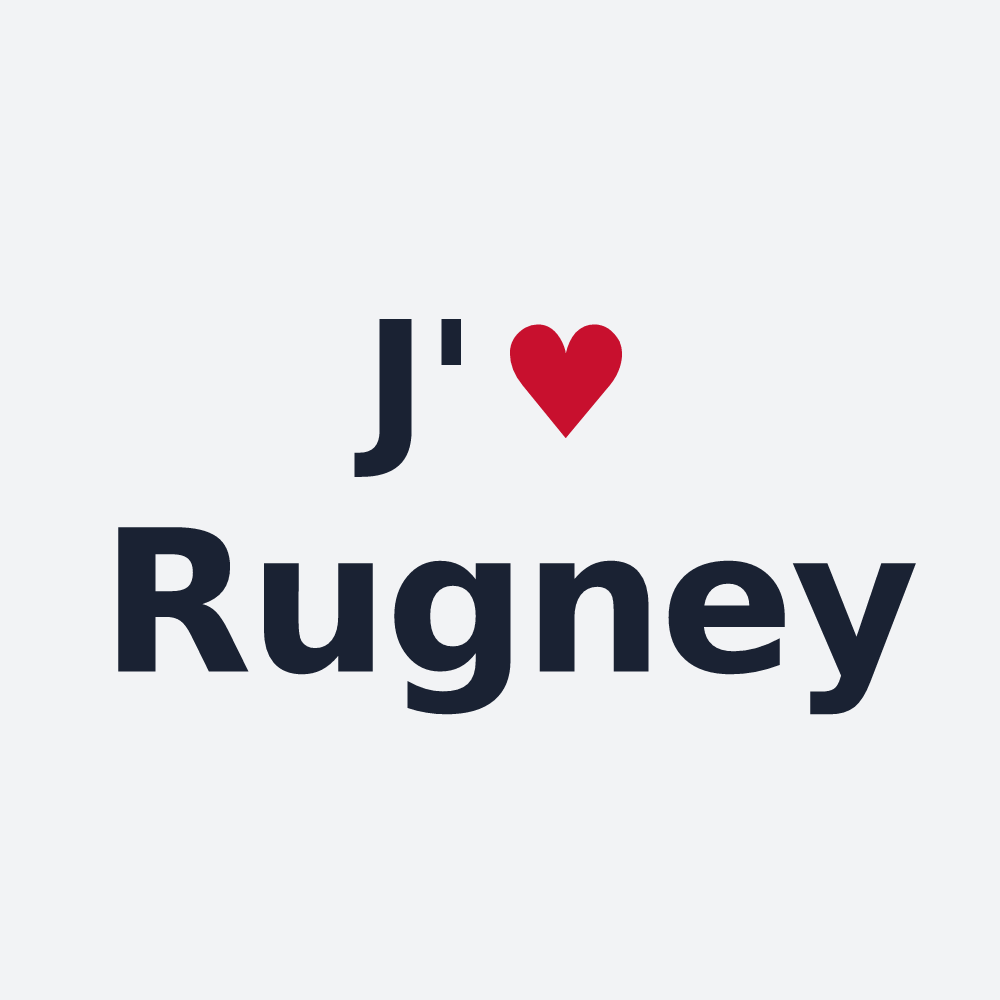 Poster personnalisé Rugney — design J'aime Rugney