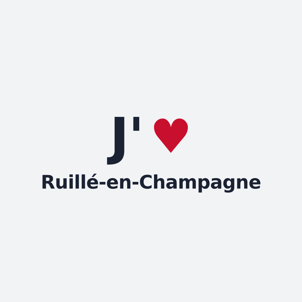 Poster personnalisé Ruillé-en-Champagne — design J'aime Ruillé-en-Champagne