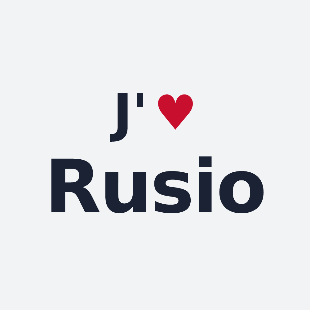 Poster personnalisé Rusio — design J'aime Rusio