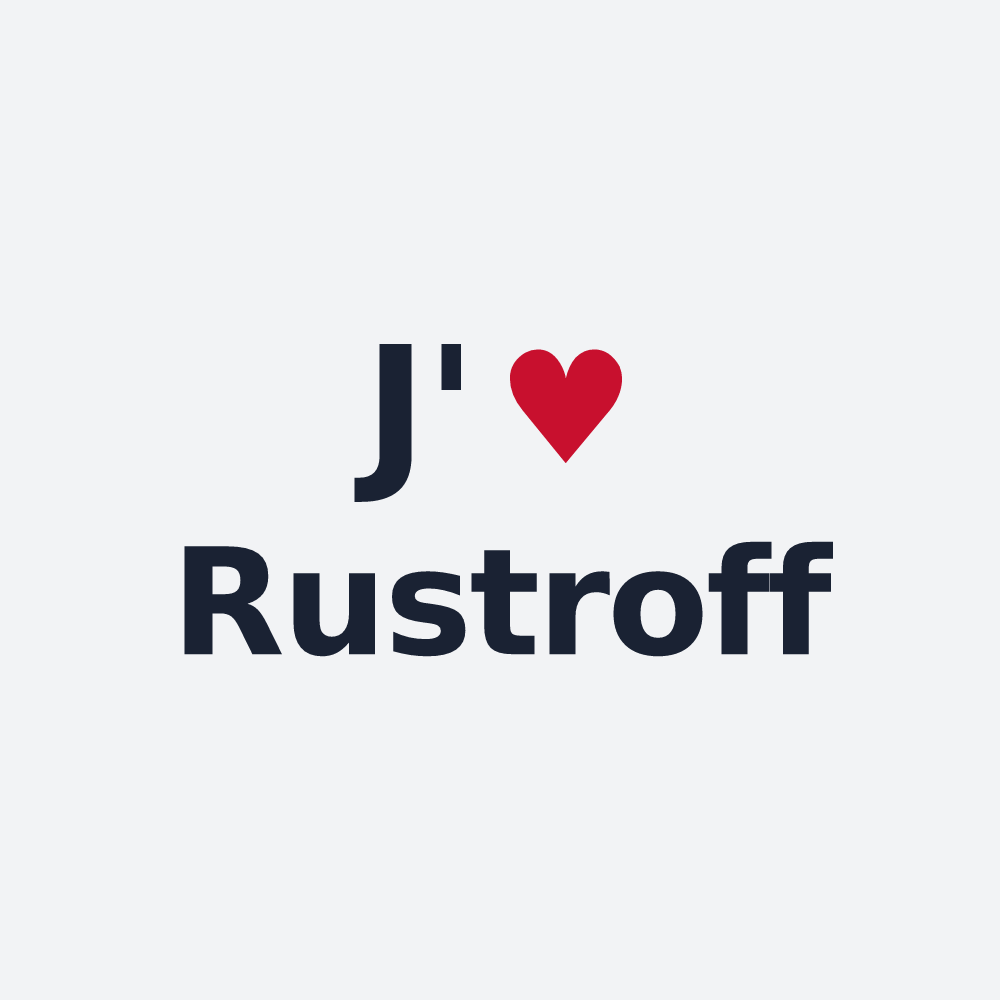 Poster personnalisé Rustroff — design J'aime Rustroff