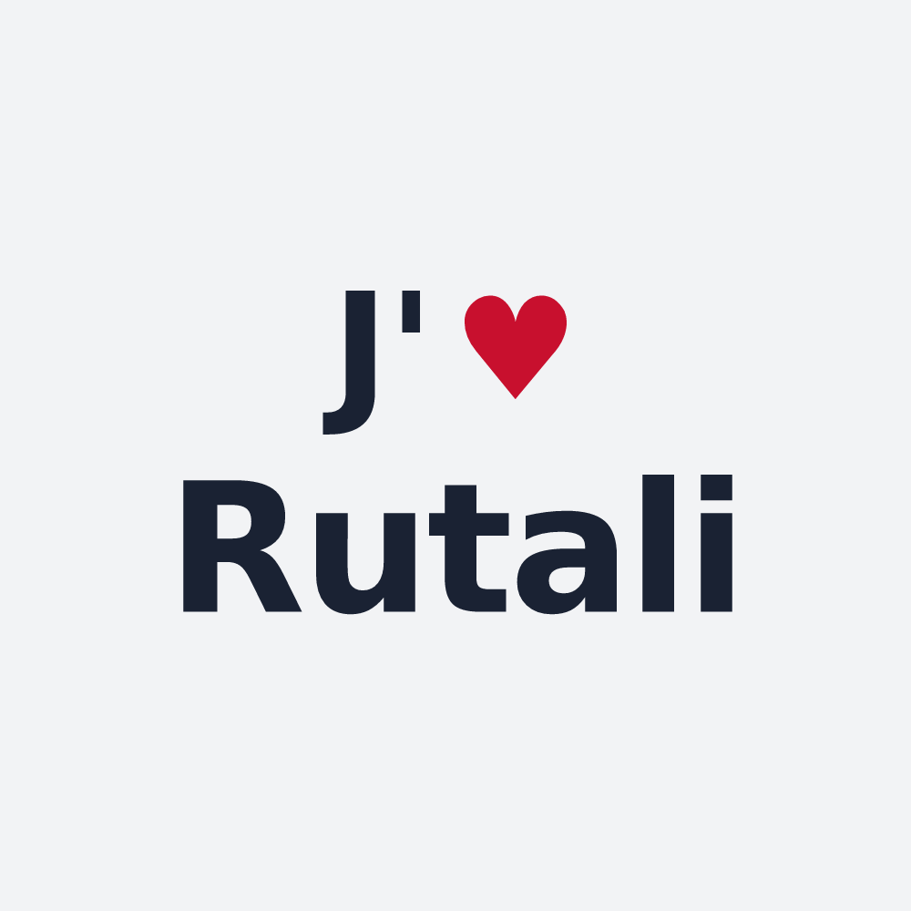 Poster personnalisé Rutali — design J'aime Rutali