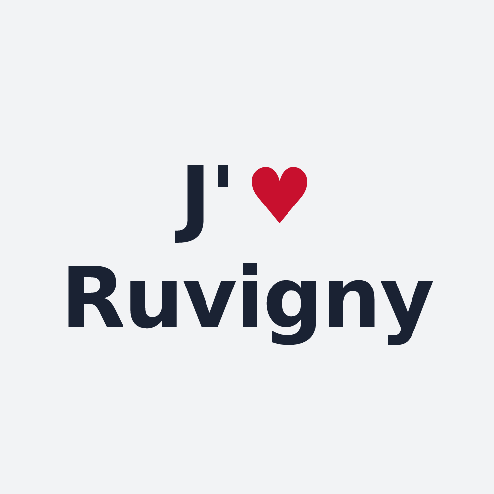 Poster personnalisé Ruvigny — design « J'aime Ruvigny » imprimé sur le poster