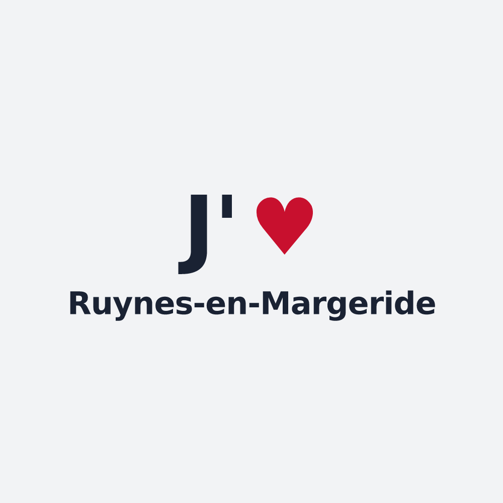 Poster personnalisé Ruynes-en-Margeride — design J'aime Ruynes-en-Margeride
