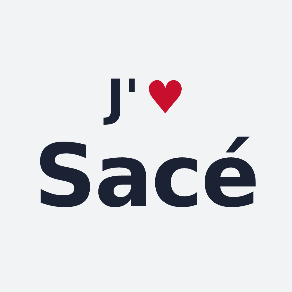 Poster personnalisé Sacé — design J'aime Sacé