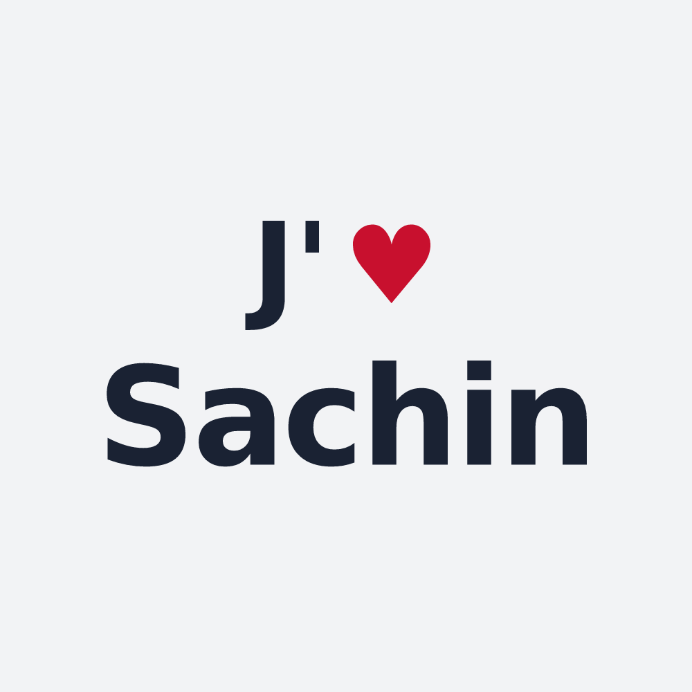 Poster personnalisé Sachin — design « J'aime Sachin » imprimé sur le poster