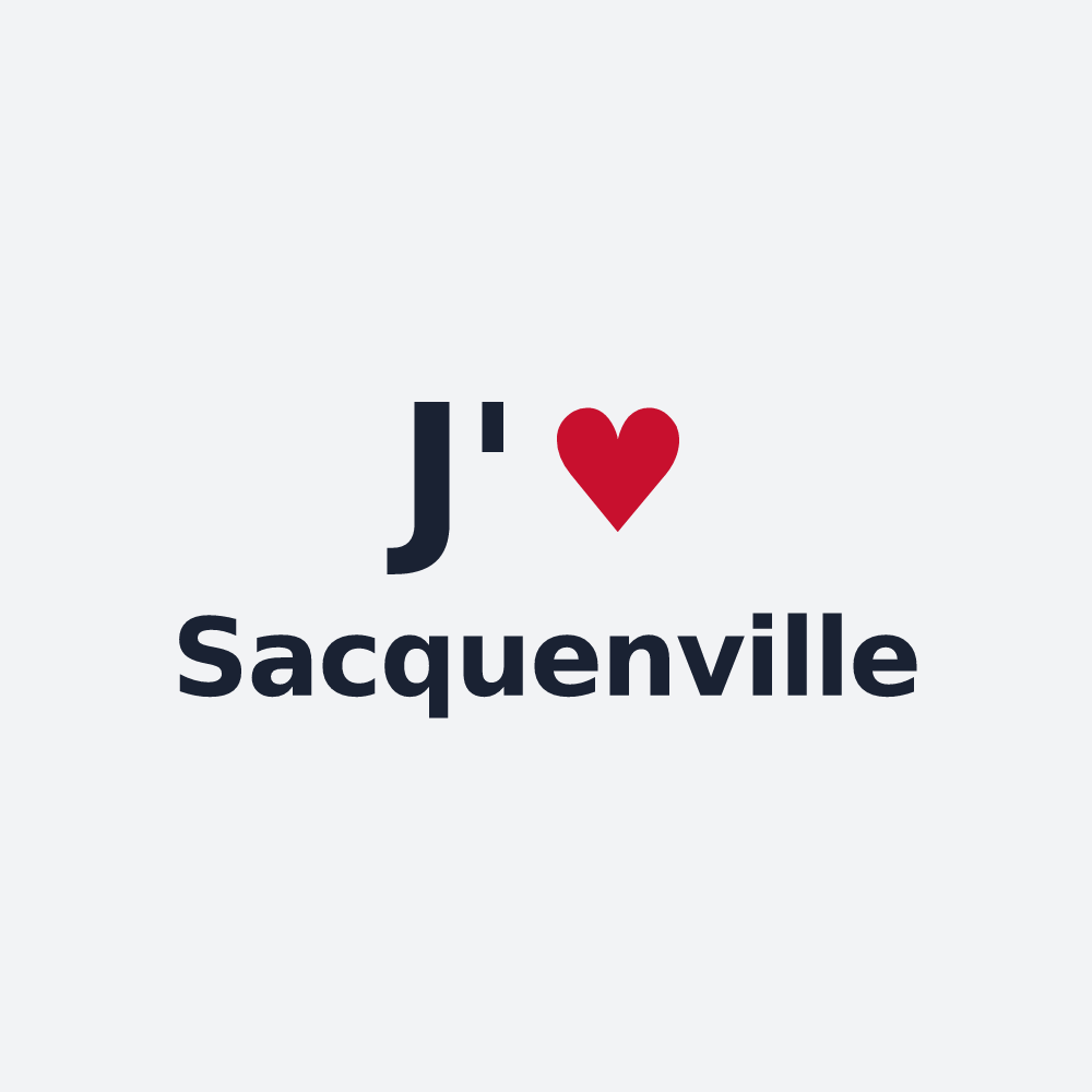 Poster personnalisé Sacquenville — design J'aime Sacquenville