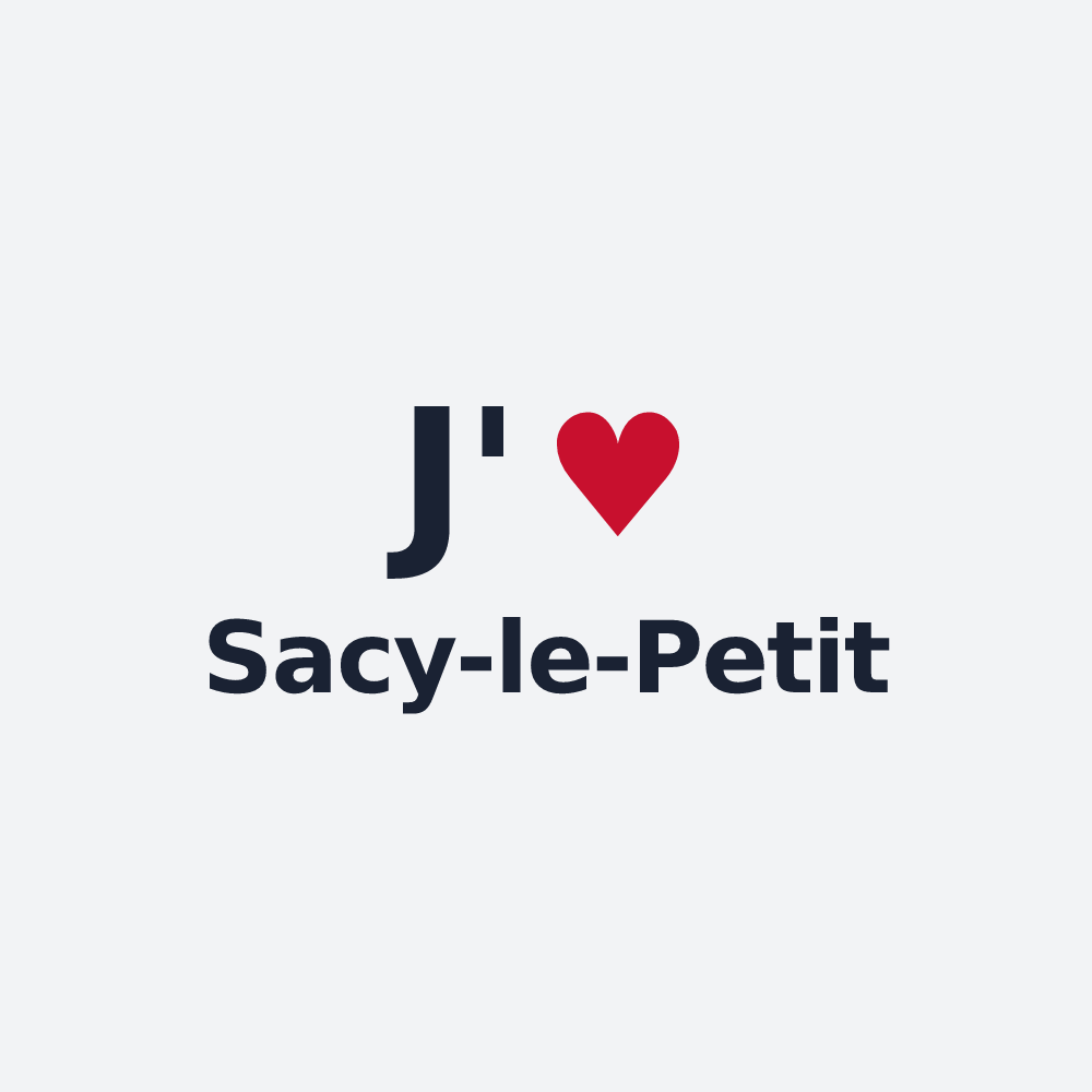 Poster personnalisé Sacy-le-Petit — design J'aime Sacy-le-Petit
