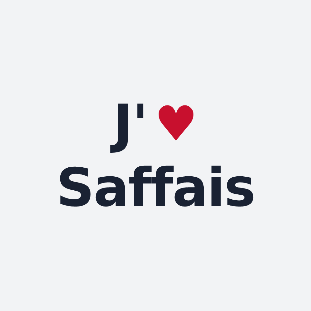 Poster personnalisé Saffais — design « J'aime Saffais » imprimé sur le poster