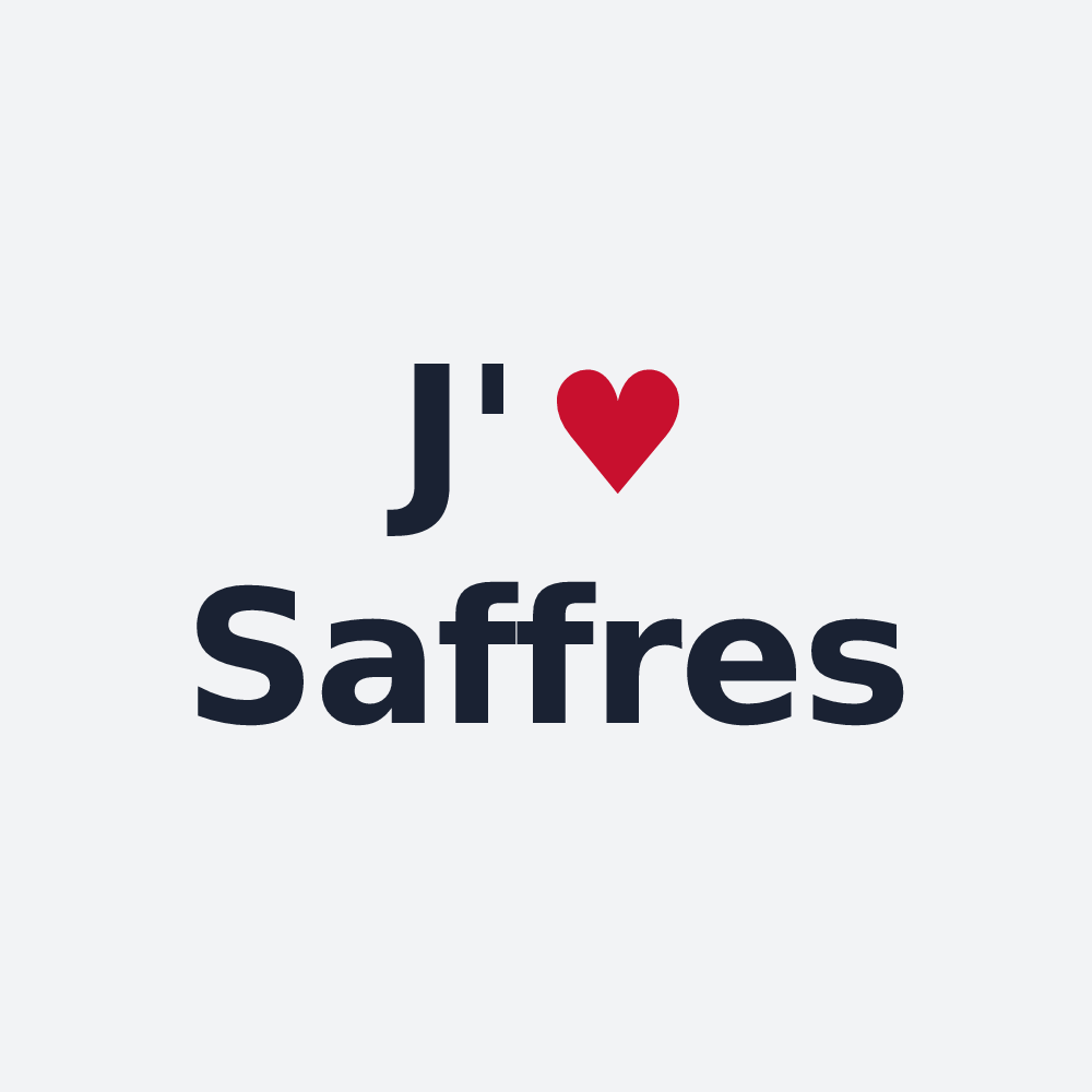 Poster personnalisé Saffres — design « J'aime Saffres » imprimé sur le poster