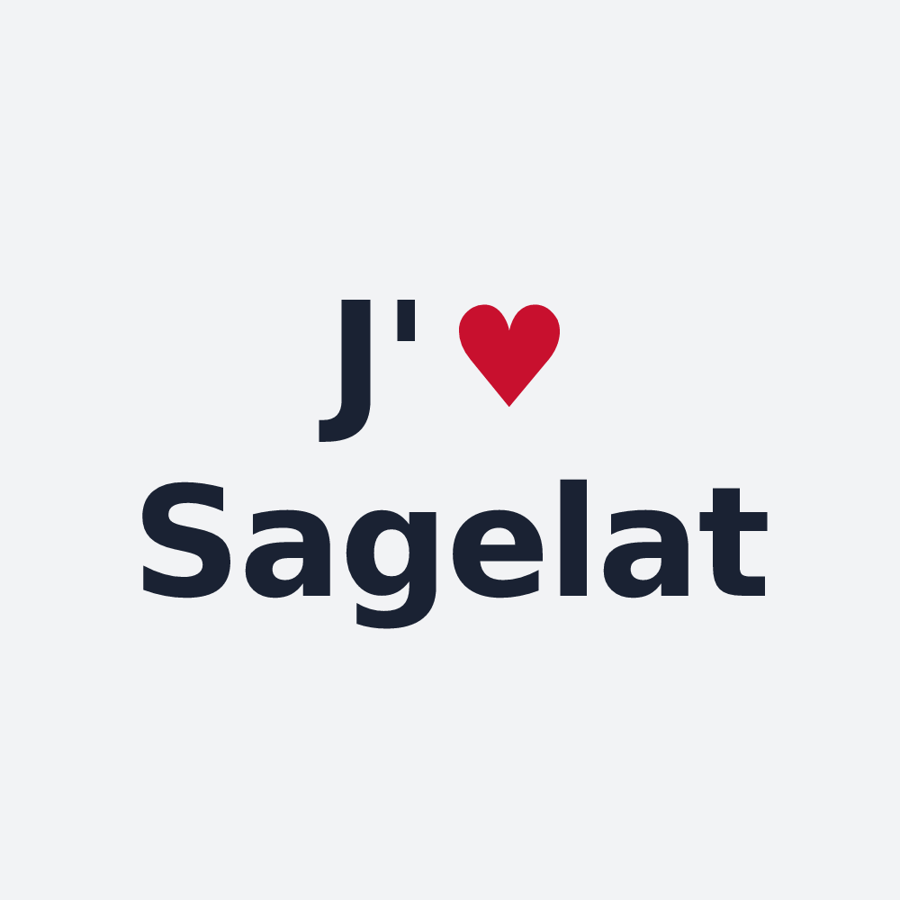 Poster personnalisé Sagelat — design J'aime Sagelat