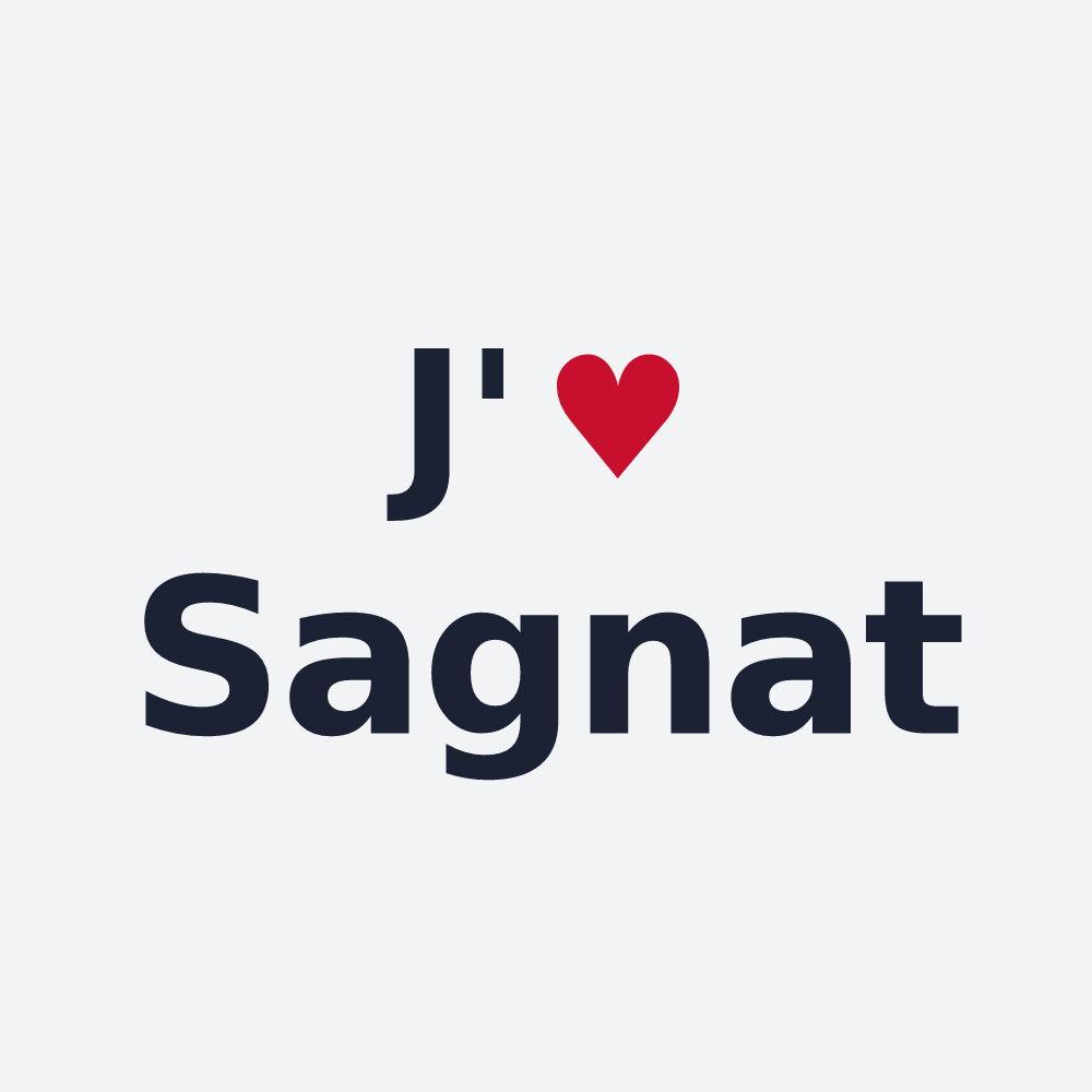 Poster personnalisé Sagnat — design J'aime Sagnat