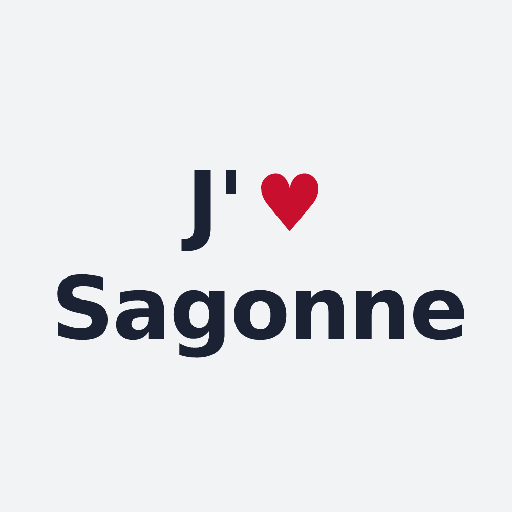 Poster personnalisé Sagonne — design « J'aime Sagonne » imprimé sur le poster