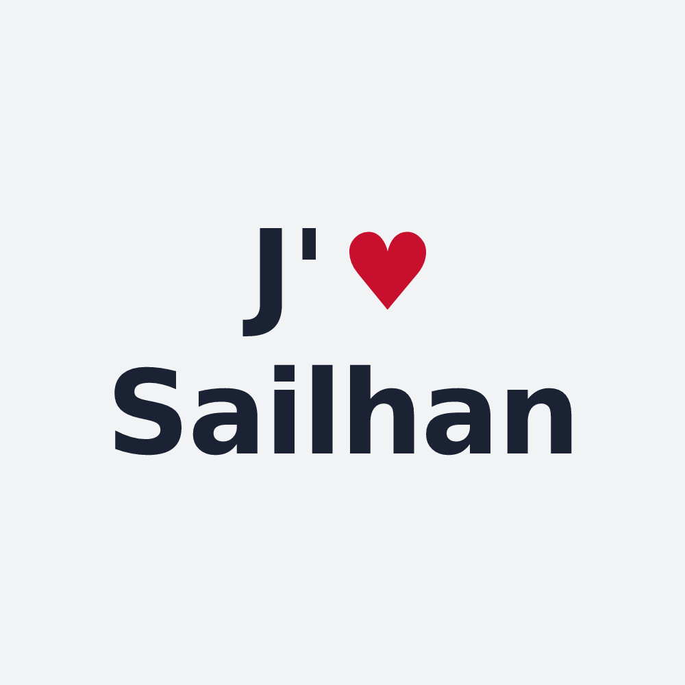 Poster personnalisé Sailhan — design « J'aime Sailhan » imprimé sur le poster