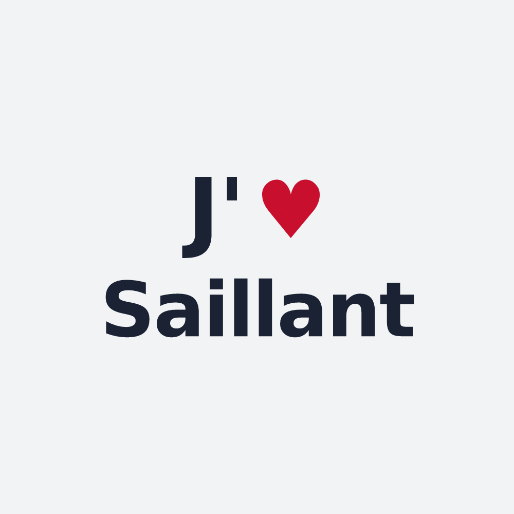 Poster personnalisé Saillant — design « J'aime Saillant » imprimé sur le poster