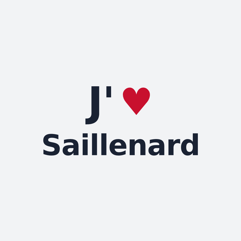 Poster personnalisé Saillenard — design « J'aime Saillenard » imprimé sur le poster
