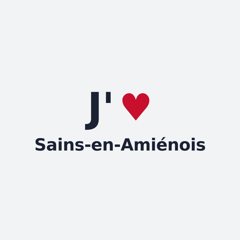 Poster personnalisé Sains-en-Amiénois — design J'aime Sains-en-Amiénois
