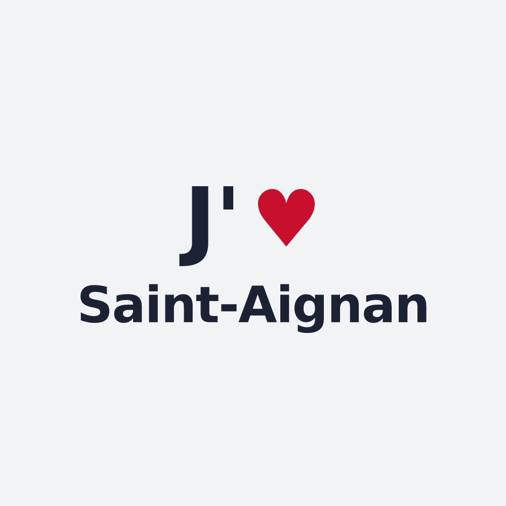 Poster personnalisé Saint-Aignan — design « J'aime Saint-Aignan » imprimé sur le poster