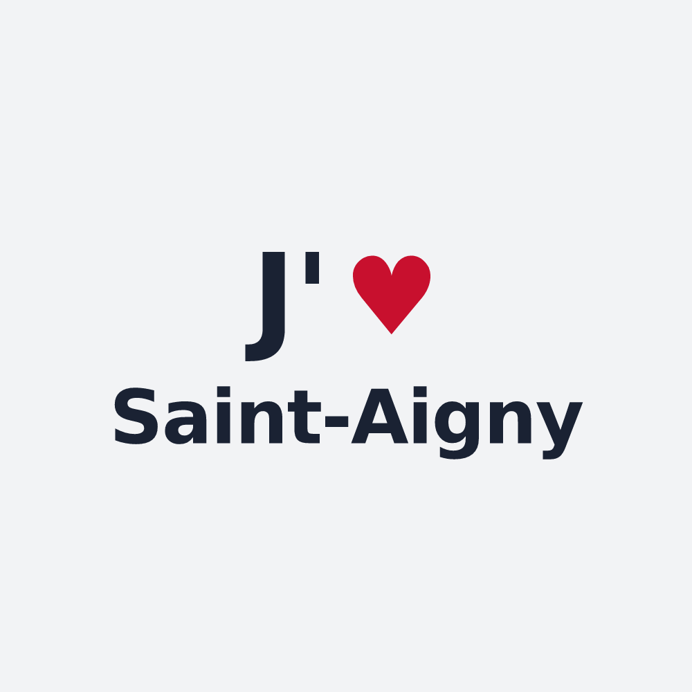 Poster personnalisé Saint-Aigny — design J'aime Saint-Aigny