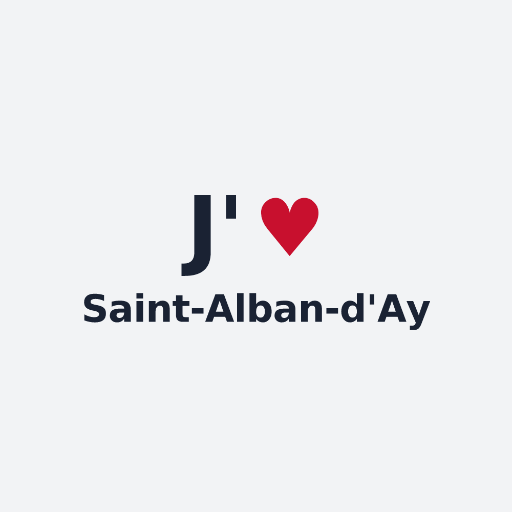 Poster personnalisé Saint-Alban-d'Ay — design J'aime Saint-Alban-d'Ay