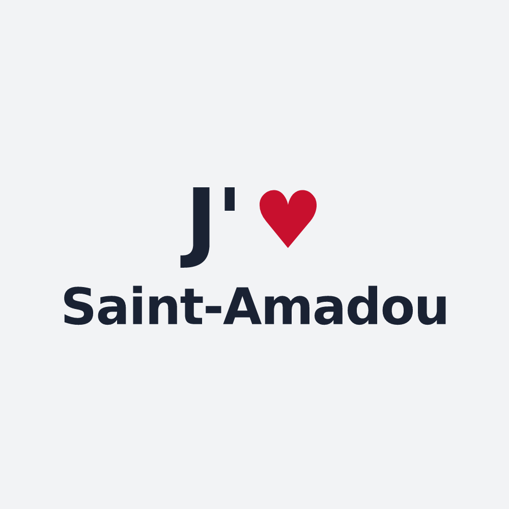 Poster personnalisé Saint-Amadou — design J'aime Saint-Amadou