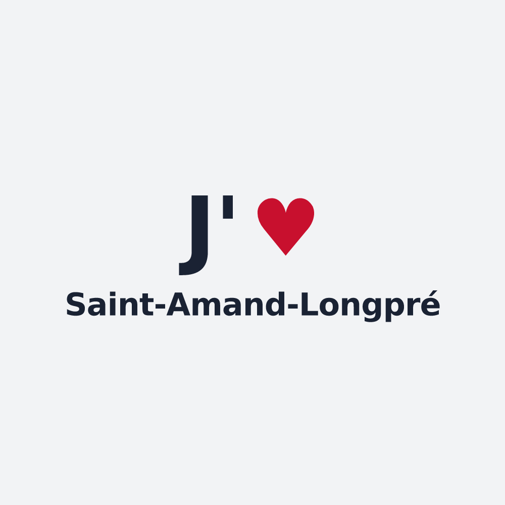Poster personnalisé Saint-Amand-Longpré — design J'aime Saint-Amand-Longpré