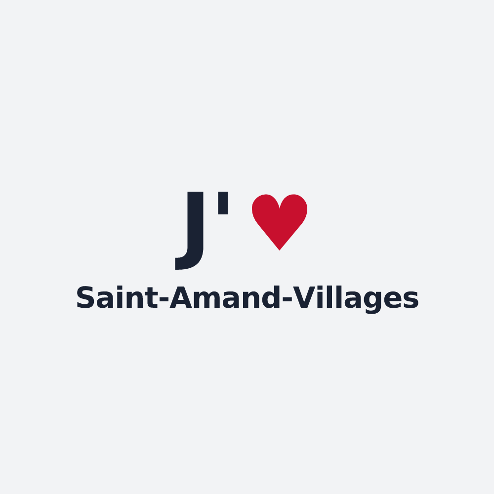Poster personnalisé Saint-Amand-Villages — design « J'aime Saint-Amand-Villages » imprimé sur le poster