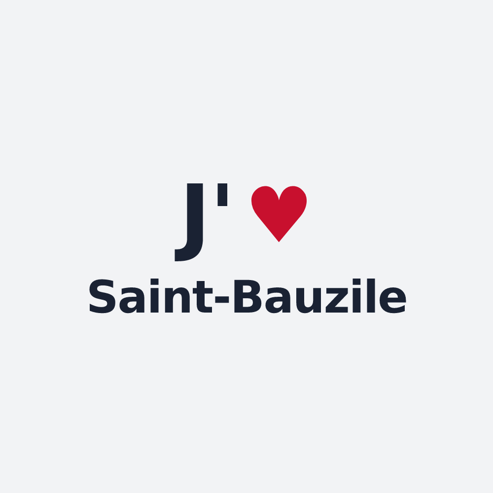 Poster personnalisé Saint-Bauzile — design J'aime Saint-Bauzile