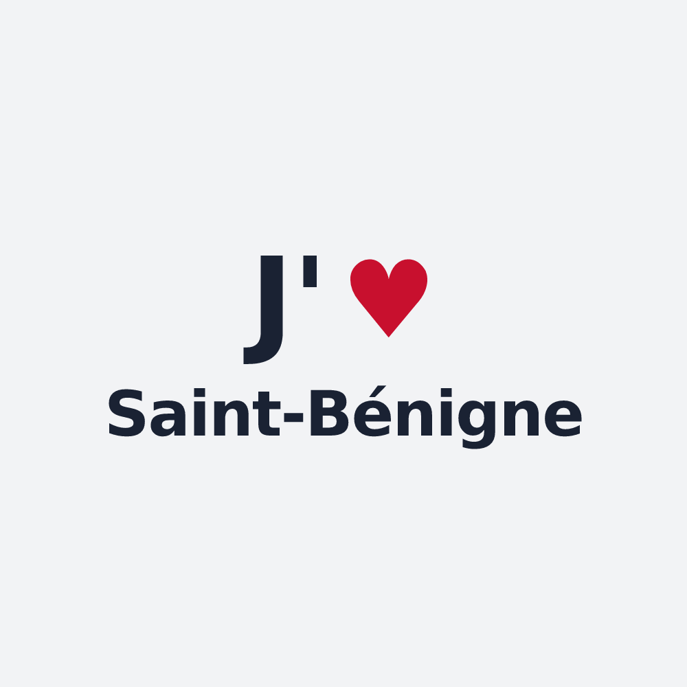 Poster personnalisé Saint-Bénigne — design « J'aime Saint-Bénigne » imprimé sur le poster
