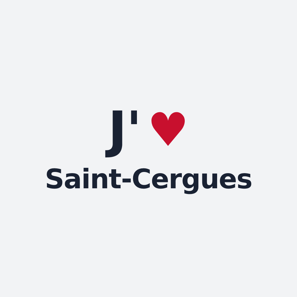 Poster personnalisé Saint-Cergues — design « J'aime Saint-Cergues » imprimé sur le poster