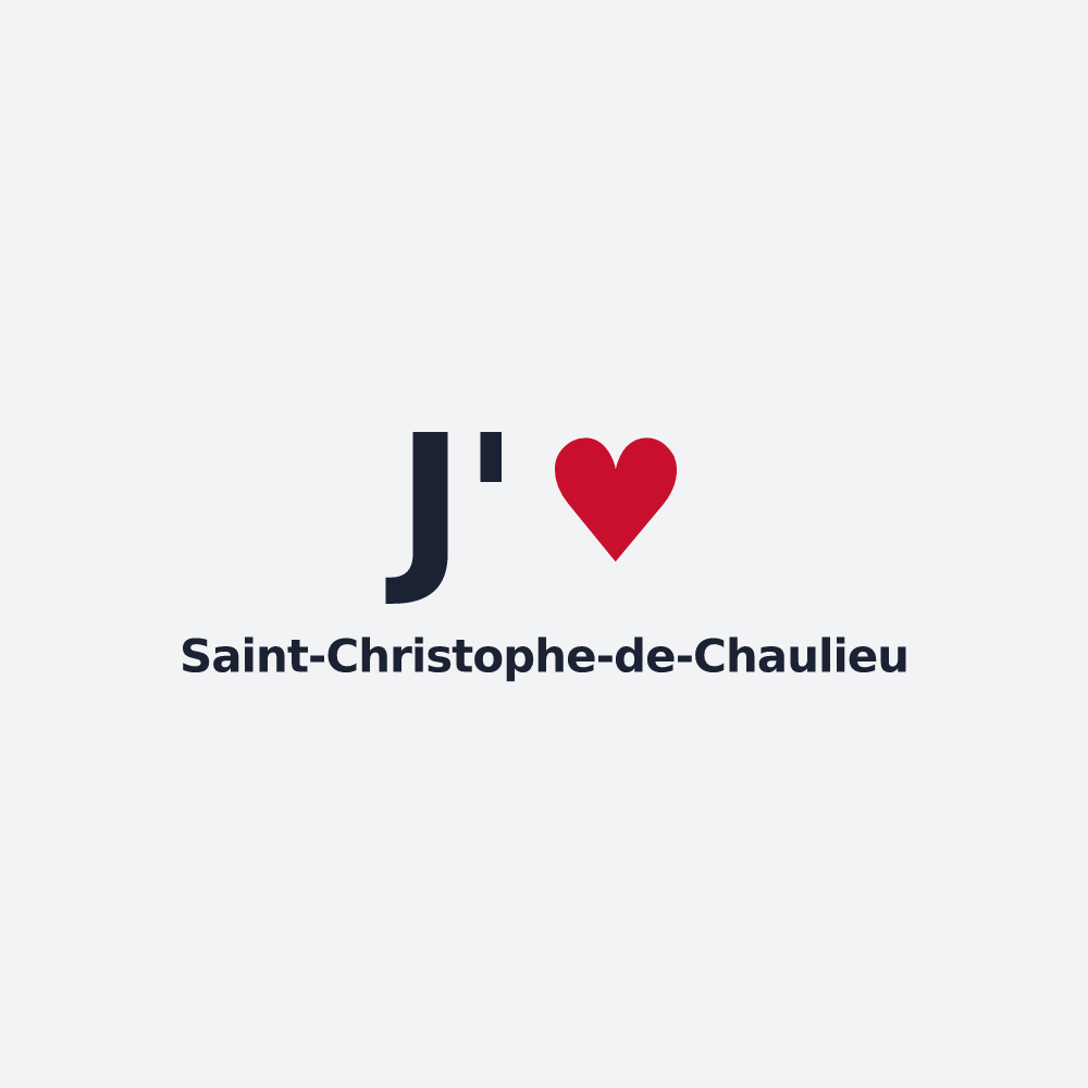 Poster personnalisé Saint-Christophe-de-Chaulieu — design « J'aime Saint-Christophe-de-Chaulieu » imprimé sur le poster